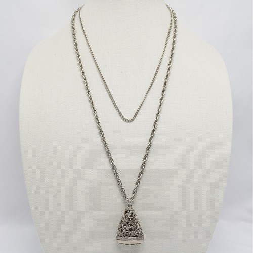 Vtg filigree bell pendant - vtg,